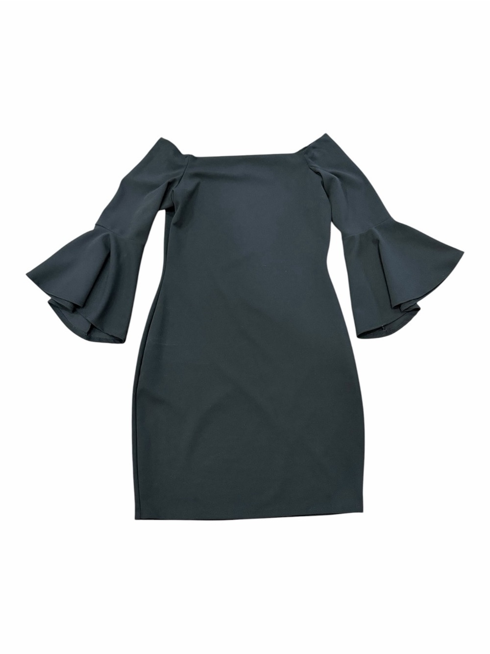 Olivia Matthews Off-Shoulder Black Bell-Sleeve Dress MP